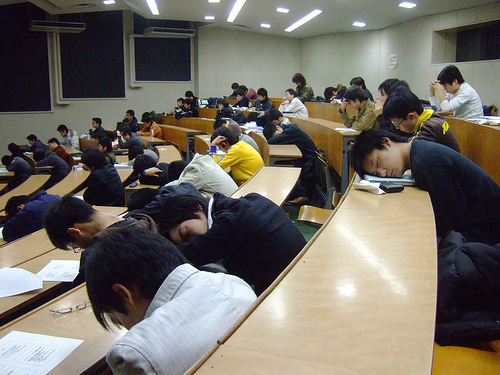 sleeping in class college